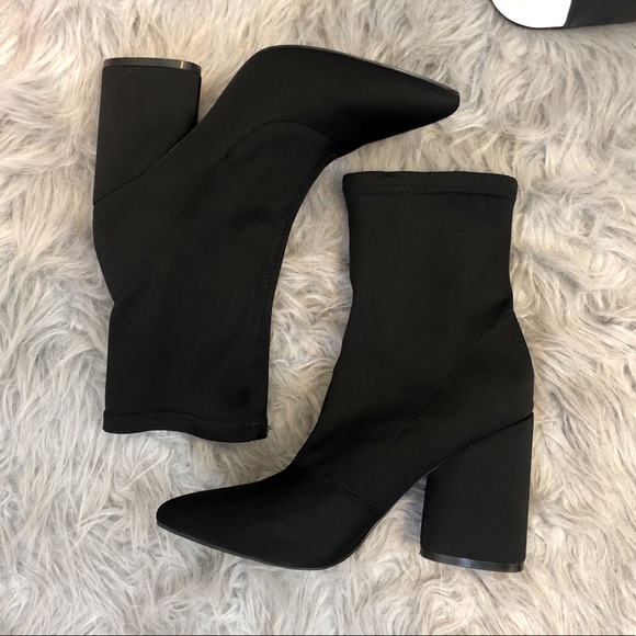 Fashion Nova Sock Block Heel Booties Size 9 - Picture 3 of 11
